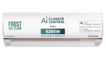 Haier 1.5 Ton 4 Star Ai Climate Control Smart Split Ac (5250 Watts, Copper, Wi-Fi, 4-Way Swing, Triple Inverter, 7 In 1, Frost Self Clean, Hd Filter, Cools At 60°C – Hsu18K-Pyair4Bn-Inv, White)