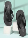 Red Tape Men Flip Flops(Black , 9)