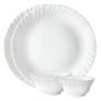 Larah By Borosil Plain White Silk Series Opalware Dinner Set | 6 Pieces For Family Of 2 | Microwave & Dishwasher Safe | Bone-Ash Free | Crockery Set For Dining & Gifting | Plates & Bowls | White