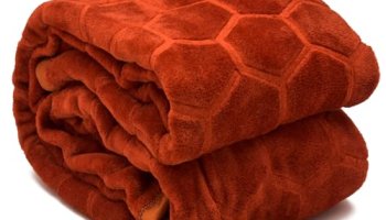 Benavji Mink Floral Embossed Super Soft Ac Bed Velvet For Winter Blanket (Double, Rust)