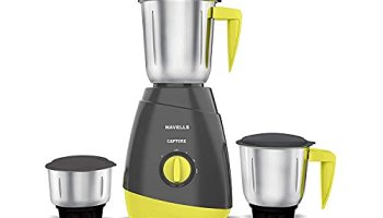 Havells Capture 500W 3 Jar Mixer Grinder, High Speed 21000 Rpm Motor, 304 Ss Blades, 5 Years Motor Warranty With Overload Protector, 1.5 Ltr Bigger Size Blending Jar I (Grey & Green)