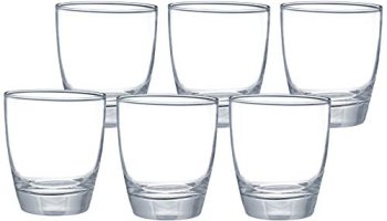 Amazon Brand – Solimo Mea Whisky Glass Set, 380Ml, Set Of 6, Transparent