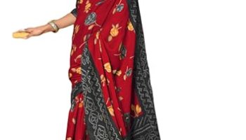 Panzora Women’S Mulmul Cotton Printed Saree With Unstitched Blouse Piece