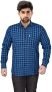 Marc Laurent Men Checkered Casual Blue Shirt