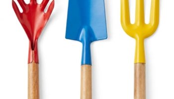 Ascension Gardening Tools Set For Digging & Planting – 3 Pcs Hand Trowel, Cultivator & Rake With Wooden Handles Mini Gardening Kit For Home Planting Terrace Balcony Garden Tools (Pack Of 3)