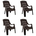 Cello Comfort Sit Set Of 4 Chairs (Ice Brown) | Strong And Durable | Easy To Clean | Chair For Living Room, Bed Room, Kitchen, Office Room, Outdoor | 3 Years Warranty