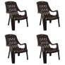 Cello Comfort Sit Set Of 4 Chairs (Ice Brown) | Strong And Durable | Easy To Clean | Chair For Living Room, Bed Room, Kitchen, Office Room, Outdoor | 3 Years Warranty