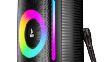 Boat 2025 Launch Partypal 30, 25W Signature Sound, Rgb Leds, Wired Mic For Karaoke, Up To 6H Battery, Tws Mode, Multi Connect, Bluetooth Speaker, Wireless Speaker, Portable Speaker (Premium Black)