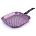 Wonderchef Valencia Non-Stick Grill Pan | Cool Touch Bakelite Handle | Pure Grade Aluminium| Pfoa Free| Size 24 Cm | 1.6 Litres Capacity | 2 Year Warranty | Purple