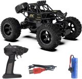 Joymax Rc Rock Crawler Car For Kids – 4Wd Remote Control Off-Road Rock Car (Big Wheels)(Black)