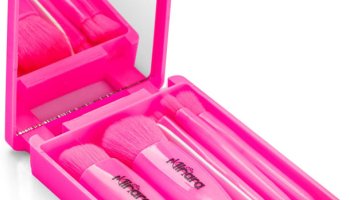 Minara Makeup Brush Applicator Set Of 5 With Mirror & Pouch(Pack Of 5)