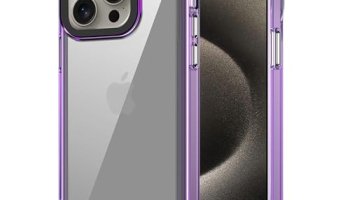 Amazon Basics Back Case Cover For Iphone 15 Pro (Tpu + Pc_Space-Purple)