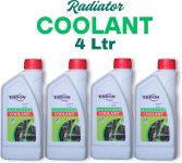 Ebron Coolant Water For Cars, Best Engine Coolant Liquid For Summer, Car & Bike, 4L Coolant Green(1 L, Pack Of 4)