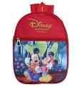 Kuber Industries Polyester Waterproof Disney Mickey & Minnie Mouse Print Backpack|Sturdy School Bag For Kids (Red)