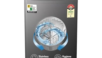 Vw V8 Turbowash 8 Kg 5 Star Fully-Automatic Top Loading Washing Machine (Grey)