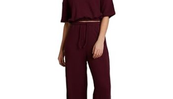Amazon Brand – Inkast Women’S Cotton Blend Top & Culotte Co-Ord Set_Ink-Aw23-Crd-901_Wine_Medium