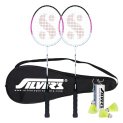 Silver’S Aluminium Stricker Badminton Kit (2 Racquets With Full Cover, 1 Box Plastic Shuttlecock Pack Of 3)(Pink/Black)