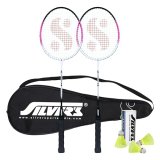 Silver’S Aluminium Stricker Badminton Kit (2 Racquets With Full Cover, 1 Box Plastic Shuttlecock Pack Of 3)(Pink/Black)