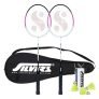 Silver’S Aluminium Stricker Badminton Kit (2 Racquets With Full Cover, 1 Box Plastic Shuttlecock Pack Of 3)(Pink/Black)