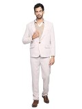 Chkokko Men’S Regular Fit 2-Piece Suit One Button Blazer With Pants Set Beige L