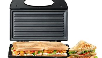 Milton Express 800 Watt Grill Sandwich Maker | Electric Toaster Griller Sandwich Maker | Non Stick Coating Grill Plates | Power Indicators | 1 Year Warranty | Black