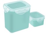 All Time Plastic Lock And Safe Storage Container Set Of 2|Airtight & Food Grade Safe Container|Microwave & Freezer Safe| Kitchen Storage Container|Multipurpose Jar, 100 Ml & 500 Ml| Mint Color