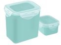 All Time Plastic Lock And Safe Storage Container Set Of 2|Airtight & Food Grade Safe Container|Microwave & Freezer Safe| Kitchen Storage Container|Multipurpose Jar, 100 Ml & 500 Ml| Mint Color