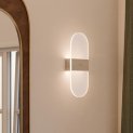 Murphy Frost Beam Wall Light | Pack Of 4 (2-Year Warranty) | Warm White Glow | Acrylic + Aluminium Oval Wall Highlighter |Premium Aluminium Finish