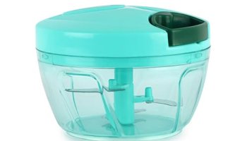 Cello Magic Hand Vegetable Slicer Chopper Small | Multi Utility | 3 Stainless Steel Blades | Vegetable And Fruits | 15 Cuts One Pull | (Blade, Whipper) | 450 Ml| Green