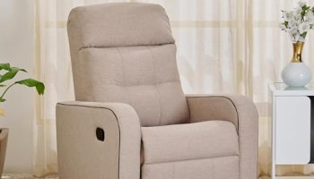 Home Centre 1 Seater Helios Toledo Fabric Recliner| Fabric Recliner| (Beige) |1 Year Warranty