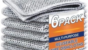 Non Scratch Wire Dish Cloth (Pack Of 6), Steel Scrubber For Utensils Cleaning, Multipurpose Wet And Dry Cleaning, Stainless-Steel Dish Wash Scrubber For Washing Dishes, Sinks,(6Pcs)
