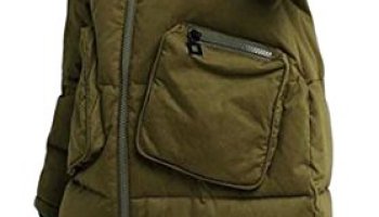 Yayun Yayu Womens Casual Hooded Zip-Front Loose Puffer Outwears Thick Parkas Army Green X-Small, Army Green, X-Small