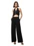Barcino Black Knitted Halter Neck Cut-Out Jumpsuit