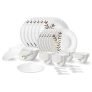 Larah By Borosil Oak Fluted Series Opalware Dinner Set | 40 Pieces For Family Of 6 | Microwave & Dishwasher Safe | Bone-Ash Free | Crockery Set For Dining & Gifting | Plates & Bowls | White