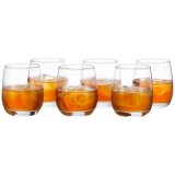 Amazon Basics Whiskey Glass Set Of 6 (350Ml Each) | Stylish Timeless Design | Durable Glass Cocktail Tumbler | Dishwasher Safe Bar Glasses