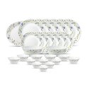 La Opala Diva, Classique Collection, Opal Glass Dinner Set 27 Pcs, Morning Glory, White, Standard
