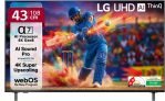Lg Ai Tv Ua7380 108 Cm (43 Inch) Ultra Hd (4K) Led Smart Webos Tv 2025 Edition With Alpha7 Ai Processor 4K Gen8 | 4K Super Upscaling| 4K Expression Enhancer | New Ai Magic Remote Compatible | Ai Search With Ms Copilot | Ai Sound Pro (9.1.2 Ch) | Lg Shield | Chromecast Built-In(43Ua73806La)