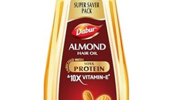 Dabur Almond Hair Oil – 650 Ml | Provides Damage Protection | Non Sticky Formula | For Hair Fall Control & Shiny Hair | Light Hair Oil With Almonds, Keratin Protein, Soya Protein & 10X Vitamin E (Pack Of 1)