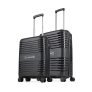 Aristocrat Harbour Set Of 2 Trolley Bag 55, 66 Cm | Small+Medium | Polypropylene Hard Luggage | Smooth 8-Wheel Suitcase | Combination Lock With Sturdy Zipper | 7-Year Warranty – Unisex (Black)