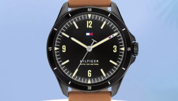 Tommy Hilfiger Ncth1791906 Tommy Hilfiger Black Dial Brown Leather Strap Analog Watch  – For Men