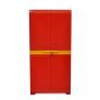 Nilkamal Freedom Big Fmm Plastic Cabinet | 3-Year Warranty | 4-Shelf Storage Cupboard With Doors | Multi Organizer | For Home, Wardrobe, And Kitchen | Clothes Rack | Red & Yellow
