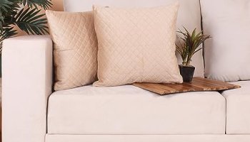 Brick Home Single Side Quilted Velvet Cushion Cover Set Of 2 (16 X 16 Inches)