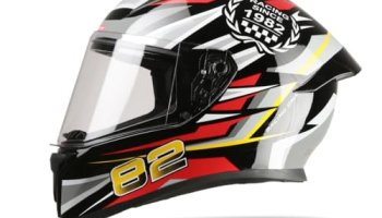 Tvs Racing Titan Series Full Face Helmet For Men | Premium Bike Helmets With Abs Shell, Uv Paint | Quick Release System | Aerodynamic Design | Dot & Isi Certified (Red, Xl)