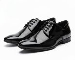 Lee Cater Premium Oxford Class Despatent Leatherette Shining Jet Black Slip On For Men(Black , 9)