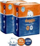 Duggu Soft Baby Diaper Pants | 12-17 Kg | Up To 10 Hours Absorption | Pack Of 2 – Xl(108 Pieces)