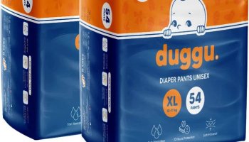 Duggu Soft Baby Diaper Pants | 12-17 Kg | Up To 10 Hours Absorption | Pack Of 2 – Xl(108 Pieces)