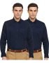 Amazon Brand – Symbol Men’S Formal Regular Fit Shirt (Pack Of 2) Navy 40