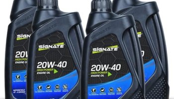 Signate 20W40 Engine Oil For Bikes 1L, 4 Stroke Engine Oil For Motor Cycle, Maximum Gear Protection & Efficient Performance Bike Oil (Pack Of 4)