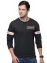 Macroman M-Series Smartz Basics Printed Round Neck Full Sleeve Sweatshirt For Men, Cotton Blend, Black Melange, Pack Of 1