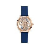 Guess Silicone Analog Rose Gold Dial Women’S Watch-Gw0452L1,Blue Band